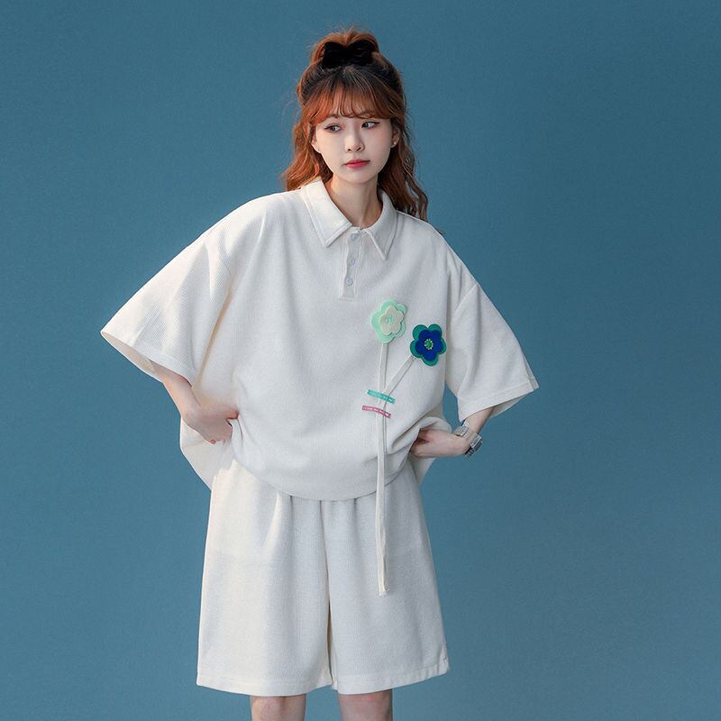 期間限定 ゆったり感アップ ファッション Tシャツ＋ショートパンツ セットアップ＜S-8679＞
