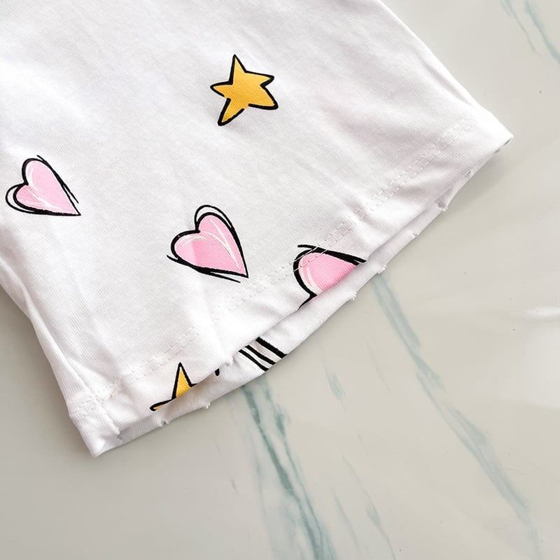 オシャレ度満点 切り替え 一目惚れ プリント Tシャツ カットソー＜S-3482＞