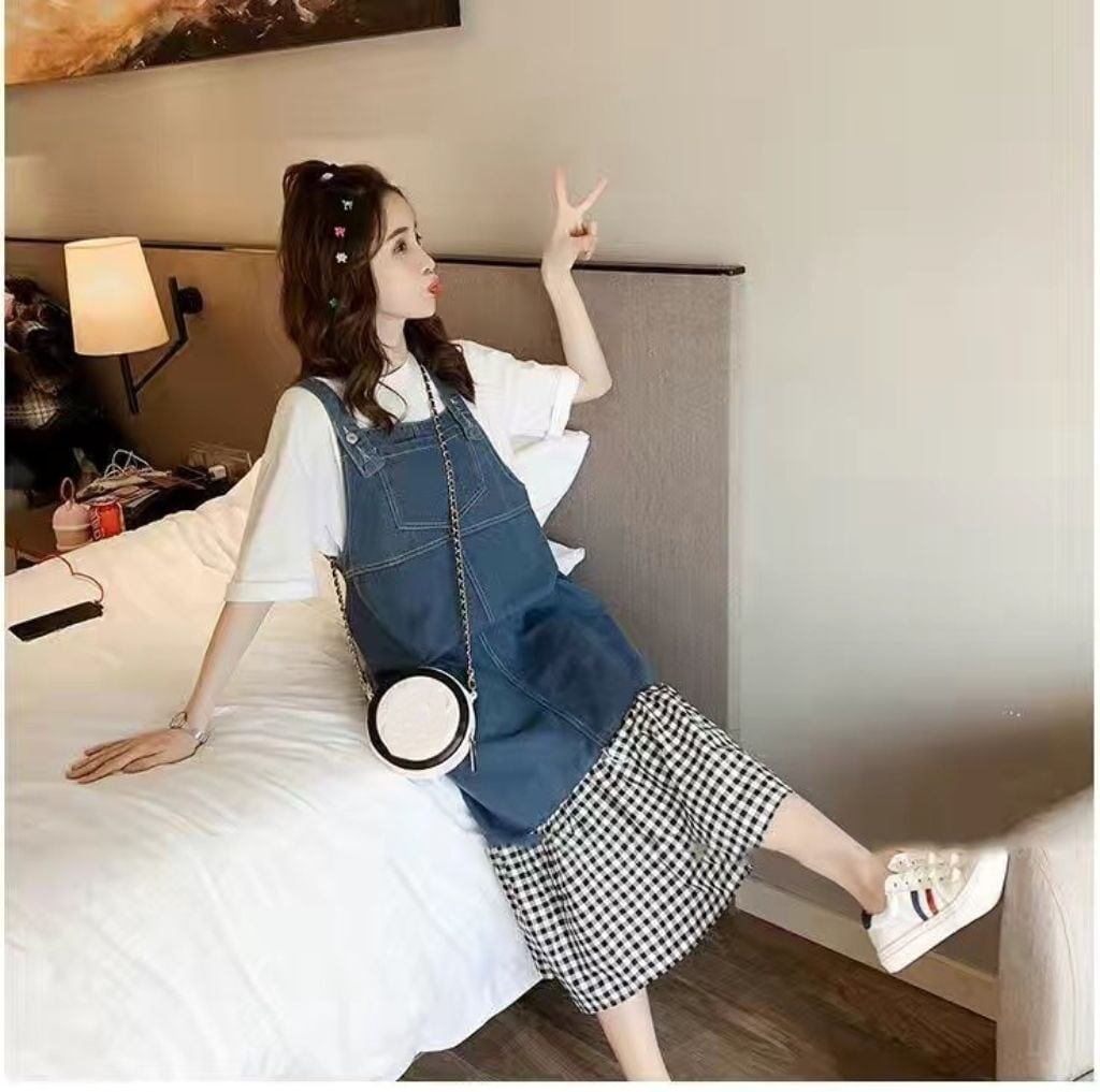話題沸騰中 切り替え オシャレ度満点 半袖Ｔシャツ＋ワンピース セットアップ＜S-8322＞