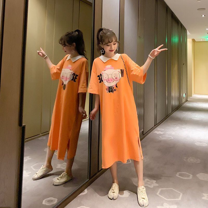 美人度アップ プリント カジュアル 両面着る ワンピース＜S-8453＞