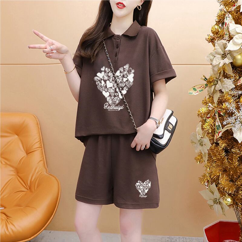 売り切れ必至 シンプル 清涼感たっぷり 半袖Tシャツ＋パンツ セットアップ＜S-8195＞
