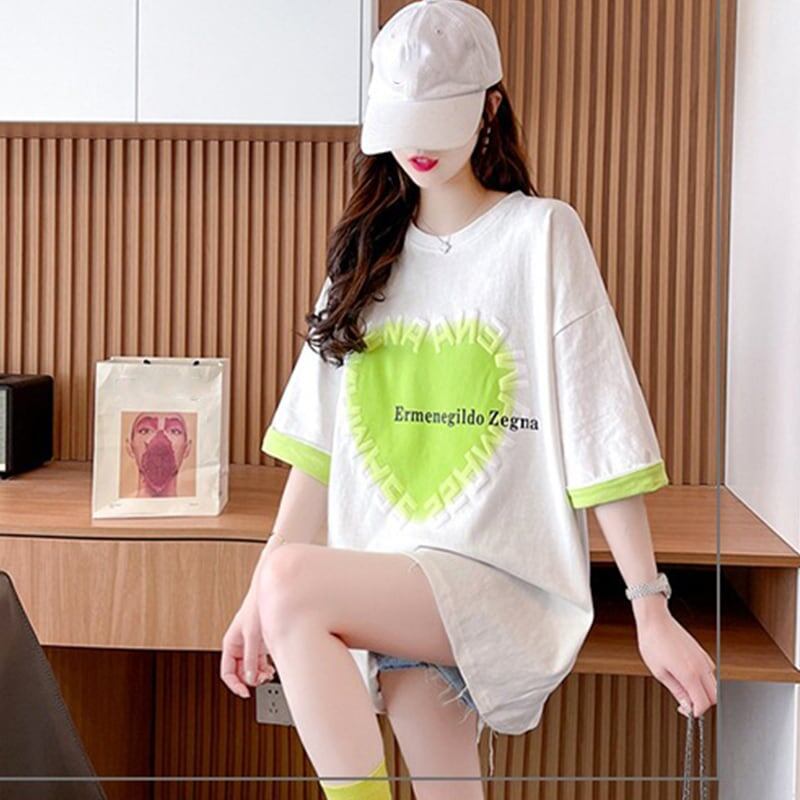 オシャレ度満点 ラウンドネック 美感いっぱい プリント Tシャツ カットソー＜S-2911＞