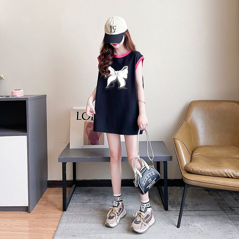 超人気 プリント全4色 軽い生地が夏にぴったり！ ノースリーブ Tシャツ カットソー＜S-9075＞