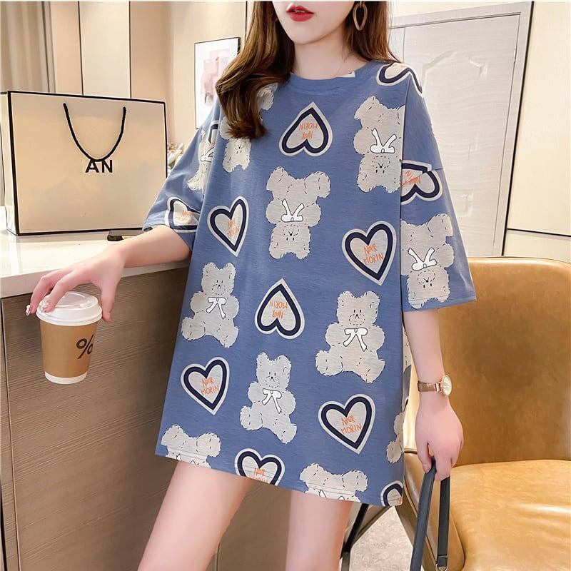 好感度満載 プリント 美感いっぱい Tシャツ カットソー＜S-3343＞