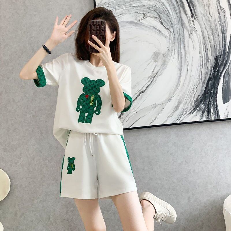 大好評 カジュアル 話題沸騰中 切り替え 全3色 半袖 Tシャツ ショートパンツ セットアップ ＜S-9007＞