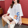 スタイリッシュ 切り替え 一目惚れ プリント Tシャツ カットソー＜S-3584＞
