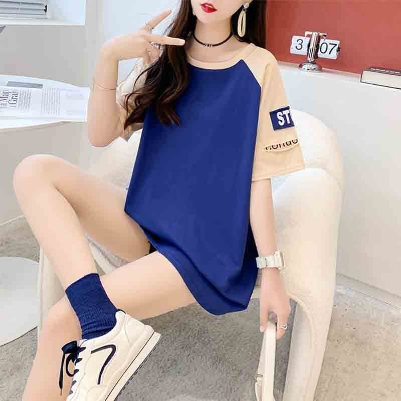 ゆったり感アップ 切り替え 一目惚れ プリント Tシャツ カットソー＜S-3533＞