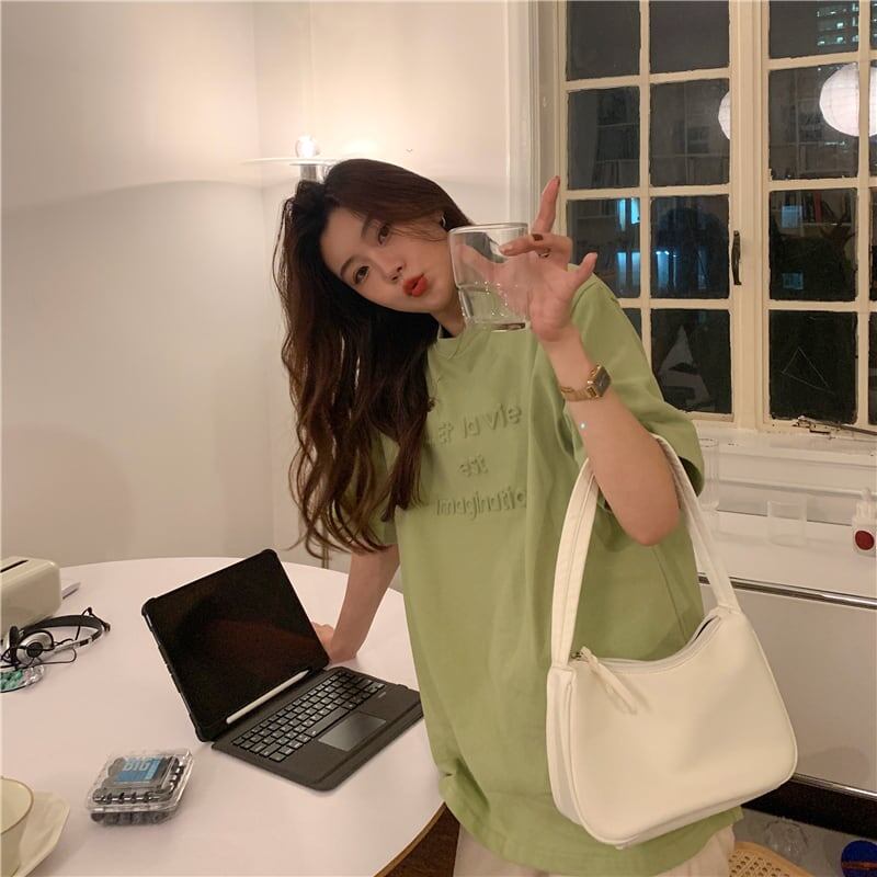 着心地抜群 アルファベット 女性力を高める Tシャツ カットソー＜S-3294＞