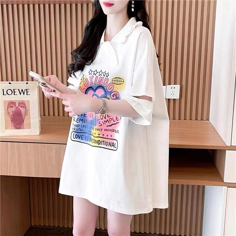 絶対欲しい カジュアル 特別デザイン スウィート プリント 全3色 半袖Tシャツ<S-8521>