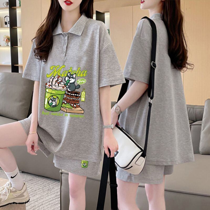 超人気 プリント カジュアル 半袖Ｔシャツⅹパンツセット全3色 <S-8528>