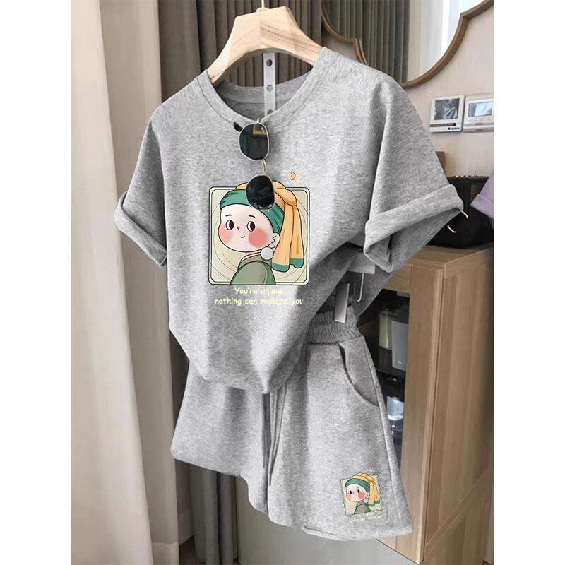 大活躍 カジュアル 夏に嬉しい機能付き 半袖Ｔシャツⅹパンツセット全4色<S-9147>