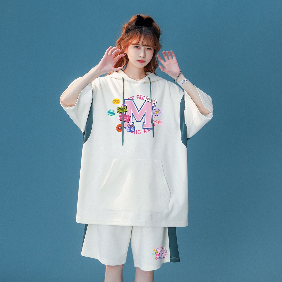 早い者勝ち カジュアル 絶対流行 半袖Ｔシャツⅹパンツセット<S-6534>