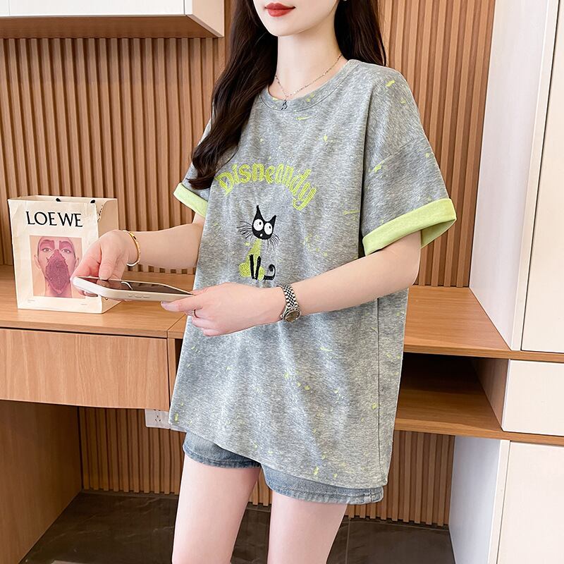 スウィート 早い者勝ち 絶対流行 カジュアル 2色選択 Tシャツ<S-11572>