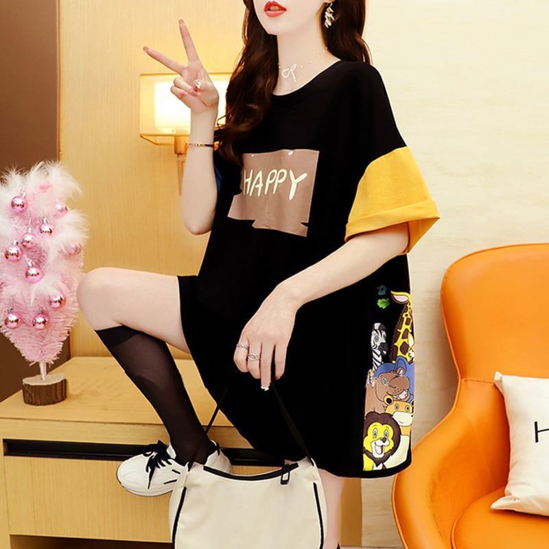 話題沸騰中 配色 オシャレ ゆったり 体型カバー 着?せ 半袖 Tシャツ ＜S-1969＞