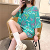 スタイリッシュ プリント 一目惚れ Tシャツ カットソー ワンピース＜S-3322＞