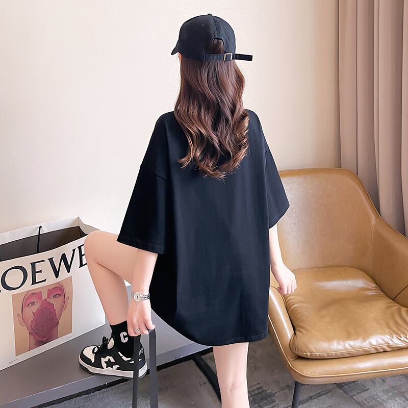 柔らかくて優しい印象 ゆったり ファッション感満々 ロング丈 3色半袖Tシャツ＜S-9206＞