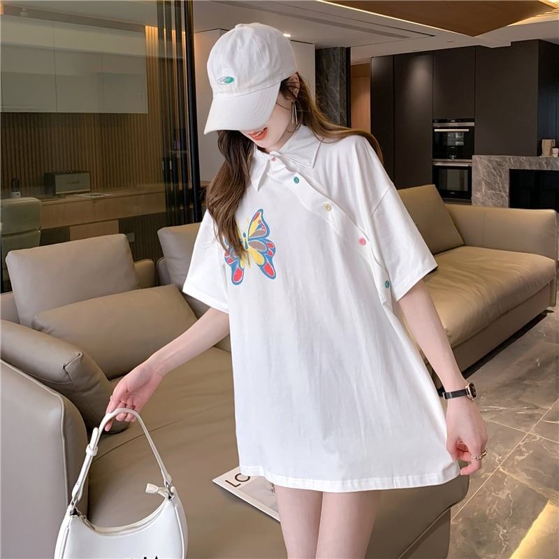 個性的なデザイン プリント 一目惚れ Tシャツ カットソー＜S-3044＞
