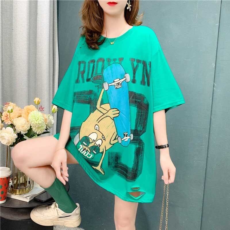 デザイン感 3色選択可 チャーミング プリント Tシャツ カットソー＜S-3164＞