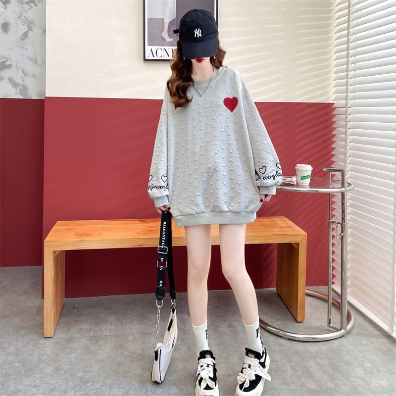 定番シンプル アルファベット刺? ハートマーク 三色 スウェット＜S-3996＞