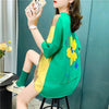 スタイリッシュ 切り替え 一目惚れ プリント Tシャツ カットソー＜S-3628＞