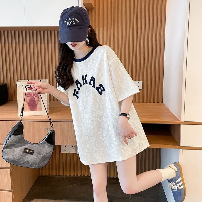 エレガント 早い者勝ち 絶対流行 カジュアル 2色選択 Tシャツ<S-11581>