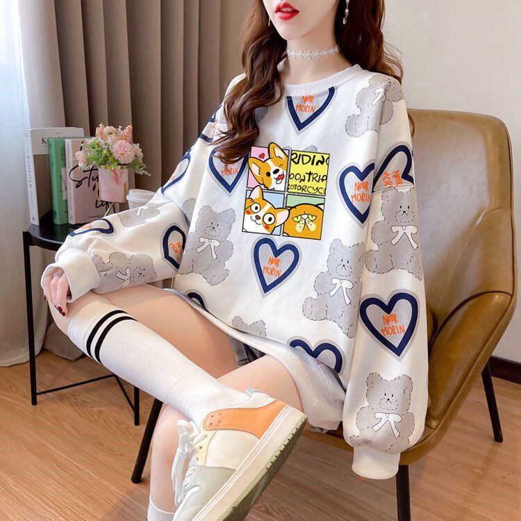 定番シンプル sweet系可愛い 美感いっぱい 2色選択 スウェット<S-10408>