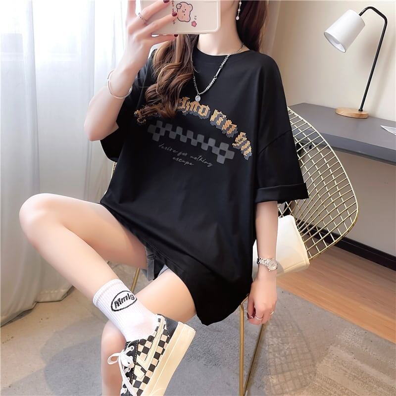 ゆったり感アップ 切り替え オシャレ度満点 プリント Tシャツ カットソー＜S-3478＞