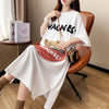 スタイリッシュ プリント カジュアル Tシャツ カットソー ワンピース＜S-8285＞
