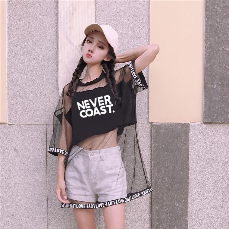 好感度UP レイヤード風 アバンギャルド プリントTシャツ ゆったり半袖＜S-8156＞
