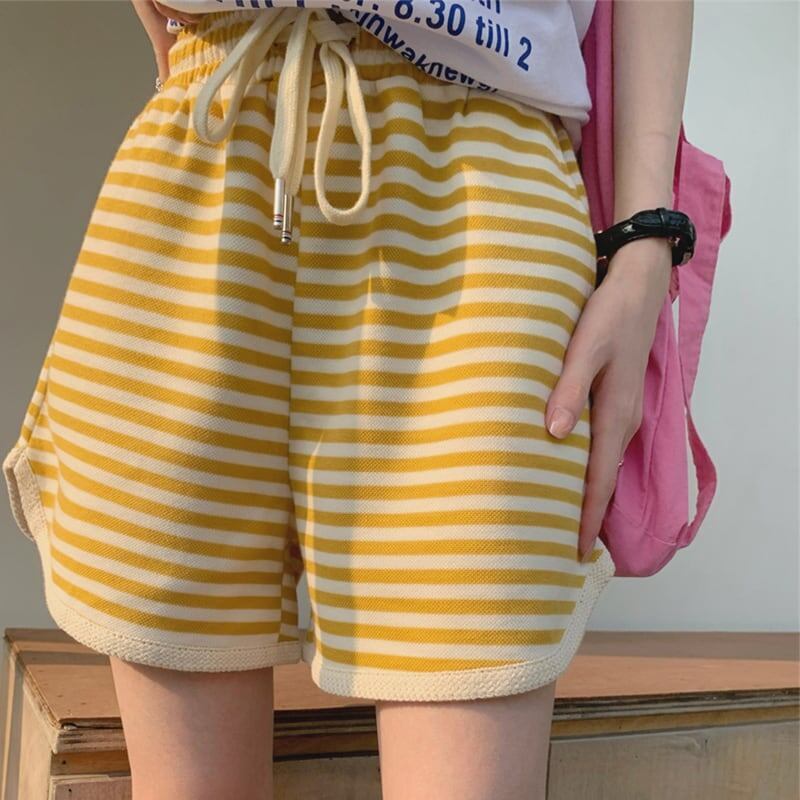 カジュアル ボーダー柄 オシャレ度満点 ハイウエスト パンツ ボトムス＜S-3221＞
