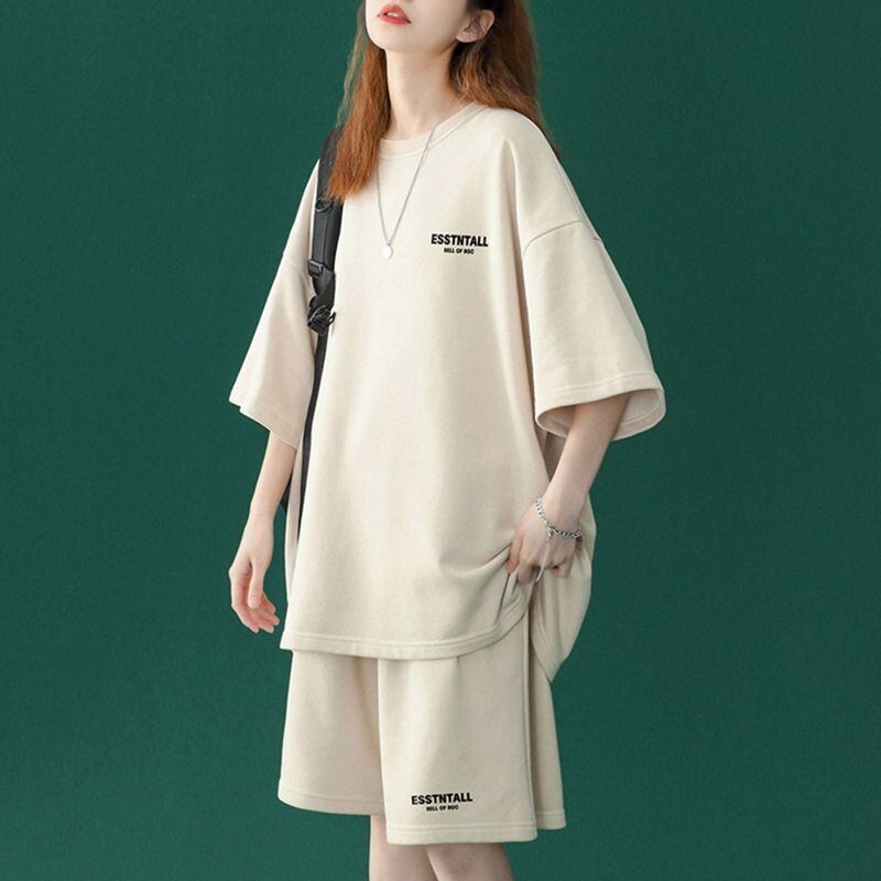 【半額セール】早い者勝ち  男女兼用 半袖Ｔシャツⅹパンツセット全4色<S-6549>