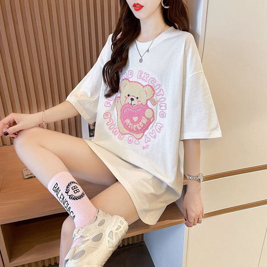 美人度アップ 好感度UP 海外トレンド カジュアル 全3色 半袖 Tシャツ ＜S-11641＞