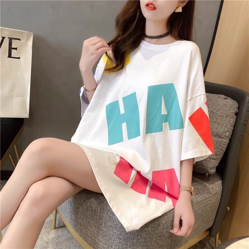 新商品 カジュアル 話題沸騰中 ルーズ プリント 全3色 半袖Tシャツ<S-8721>