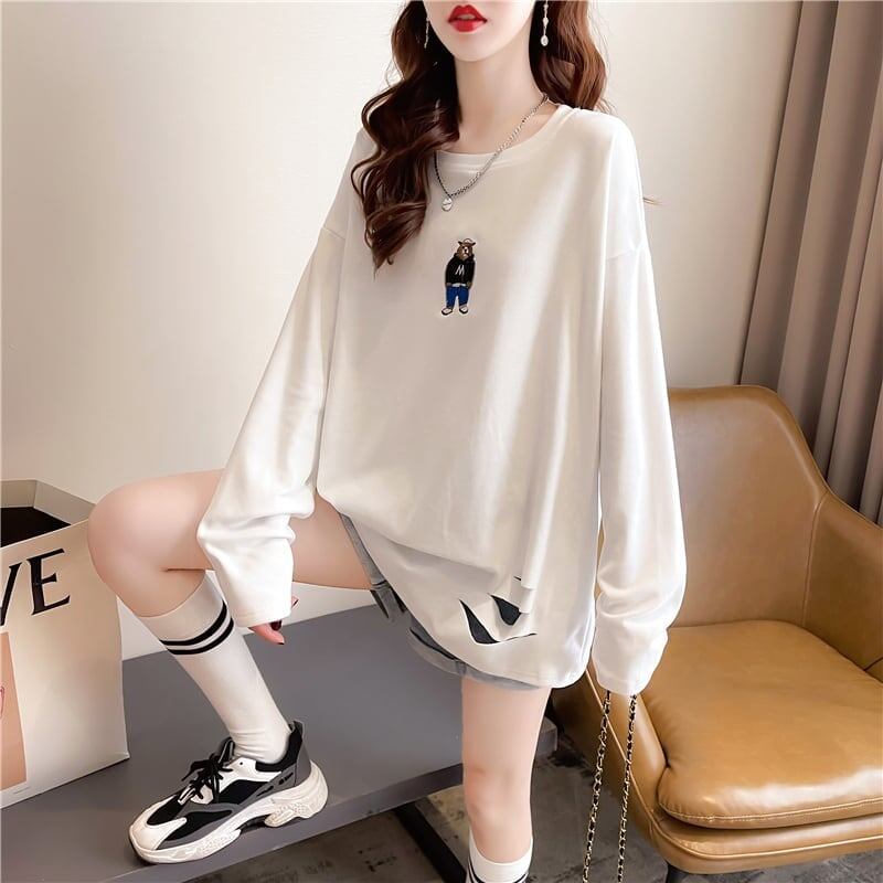 カジュアル 切り替え 着心地抜群 プリント Tシャツ カットソー＜S-3670＞