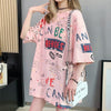 スタイリッシュ 切り替え 一目惚れ プリント Tシャツ カットソー＜S-3540＞