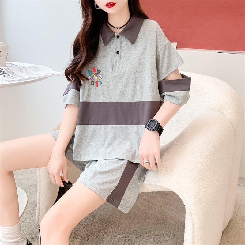 カジュアル Tシャツ＋ショートパンツ スタイリッシュ セットアップ＜S-3472＞