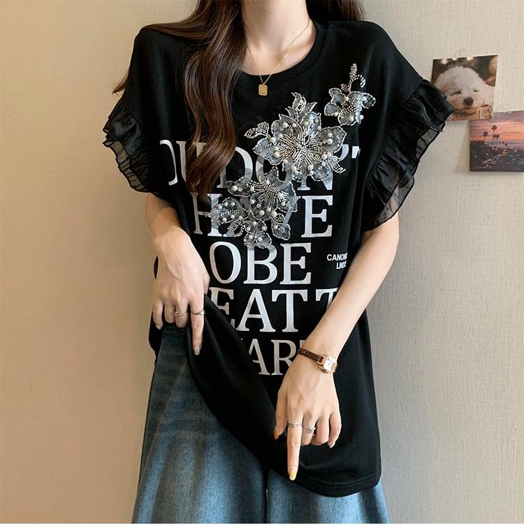 大好評 特別デザイン 着回し力抜群 ゆったり 全2色 半袖Tシャツ＜S-8826＞