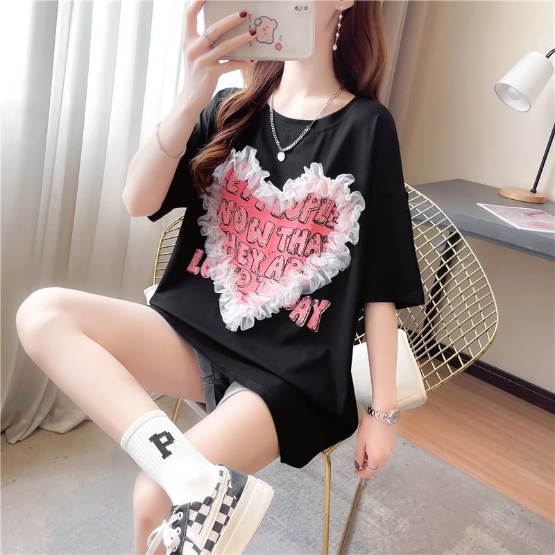 個性的なデザイン 切り替え 今季大好評 プリント Tシャツ カットソー＜S-3410＞