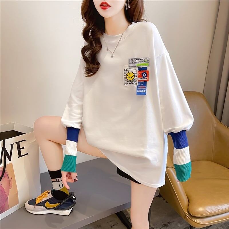 個性的なデザイン 切り替え 好感度満載 プリント Tシャツ カットソー＜S-3665＞