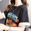 スタイリッシュ プリント 一目惚れ Tシャツ カットソー ワンピース＜S-3575＞