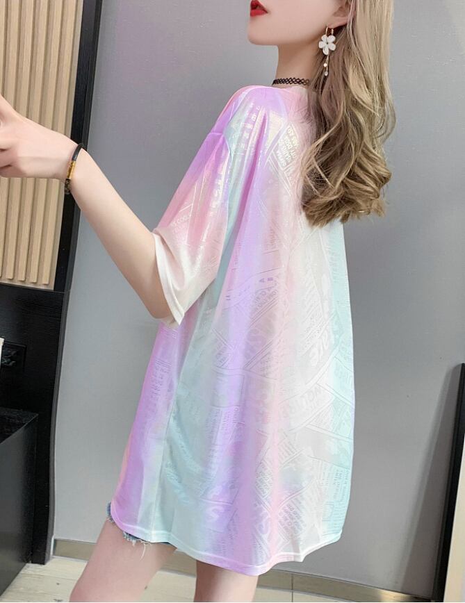 超人気 特別デザイン 着回し力抜群 プリント 2色選択 半袖Tシャツ＜S-8592＞