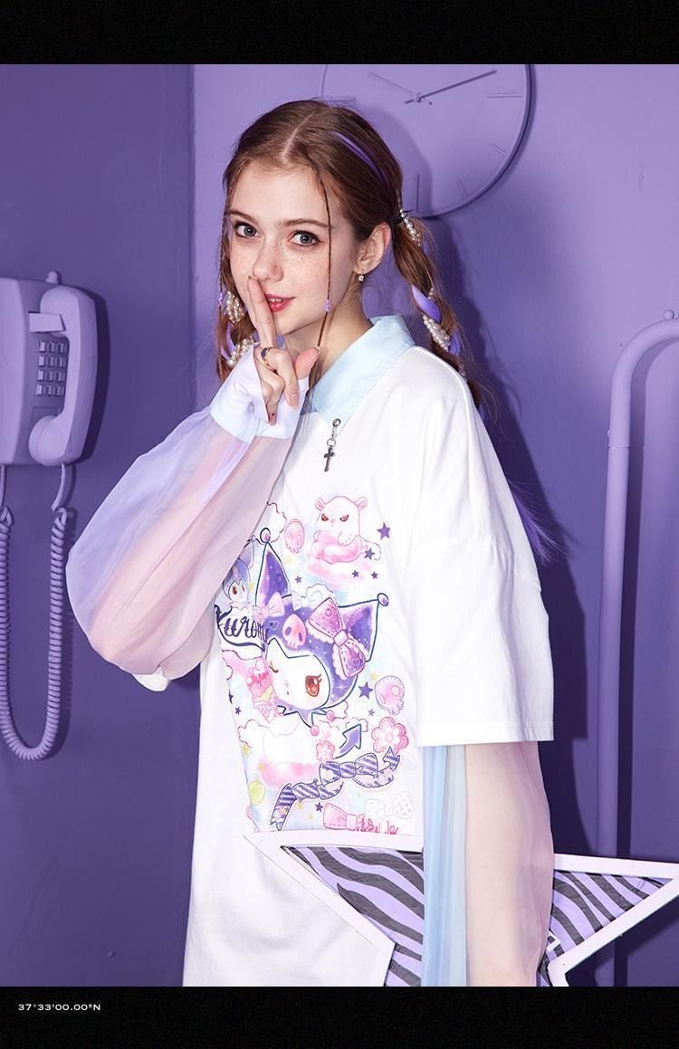 プリント ゆったり 半袖 Tシャツ <S-13129>