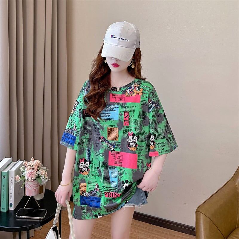 タイドクールデザインセンス半袖フルプリントTシャツ<S-2907>