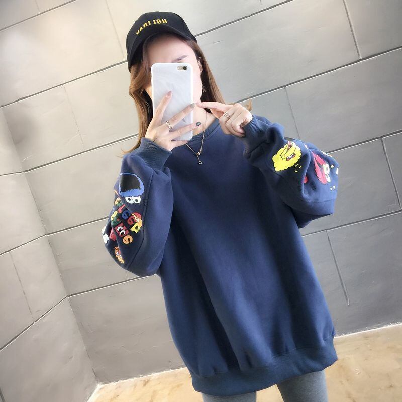 【人気商品再入荷】超人気 キュート ファッション ルーズ 男女兼用 スウェット<S-6837>