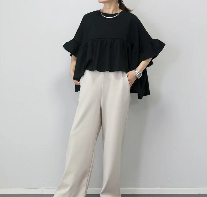 超人気 ファッション ゆったり感アップ Tシャツ カットソー＜S-8372＞