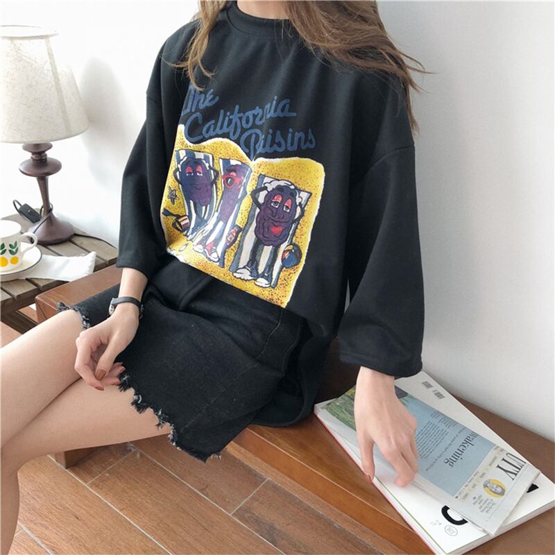 話題沸騰中 ゆったり カジュアル プリント 2色半袖Tシャツ＜S-8161＞