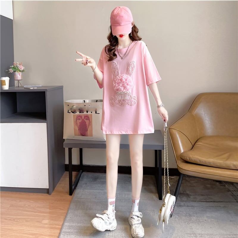 オシャレ度満点 切り替え 一目惚れ プリント Tシャツ カットソー＜S-3422＞