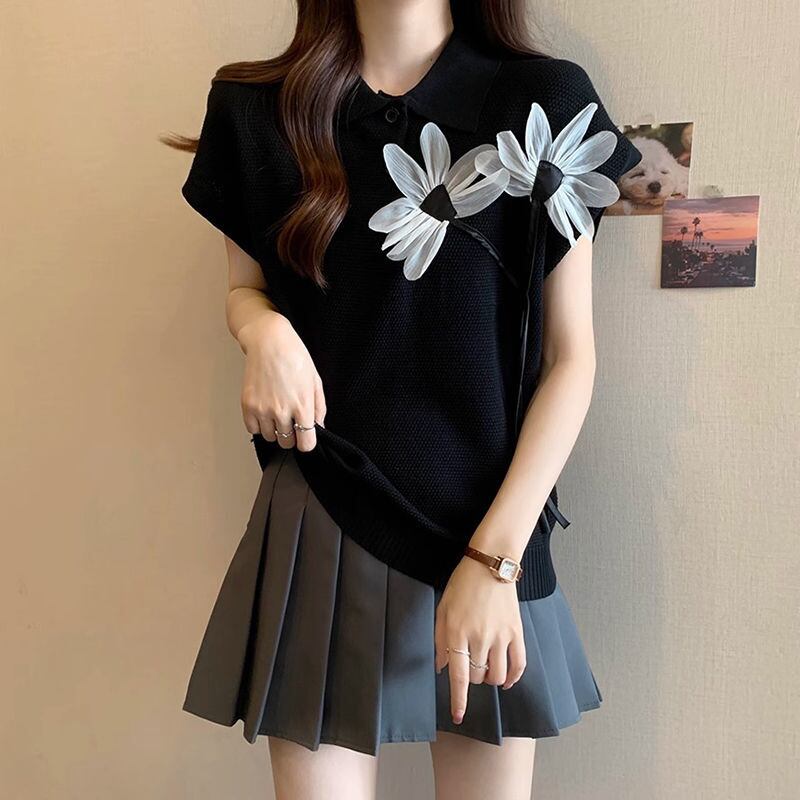 新作 上質 話題沸騰中 好感度UP ニット 全2色 半袖Tシャツ＜S-8734＞