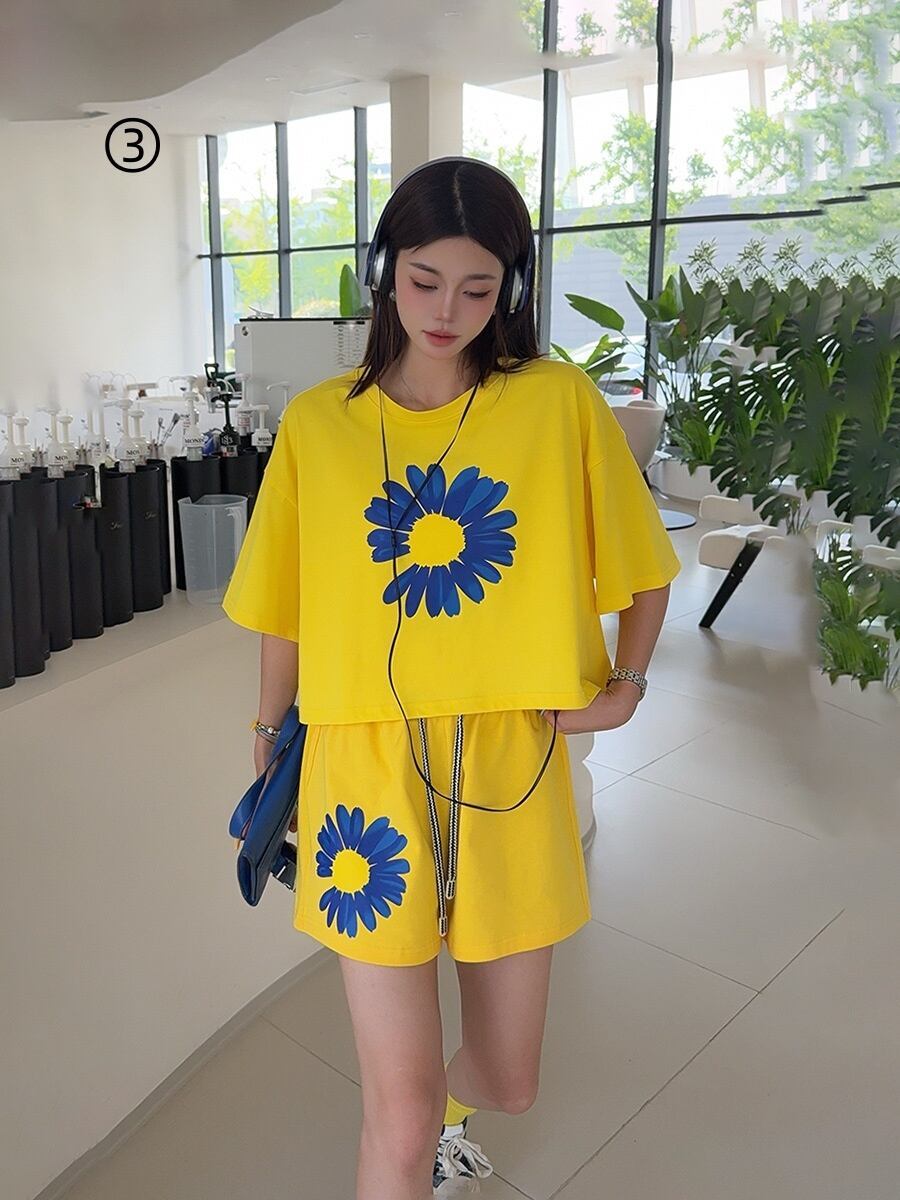 好感度UP カジュアル 真夏も快適 半袖 Tシャツ ショートパンツ セットアップ ＜S-11374＞
