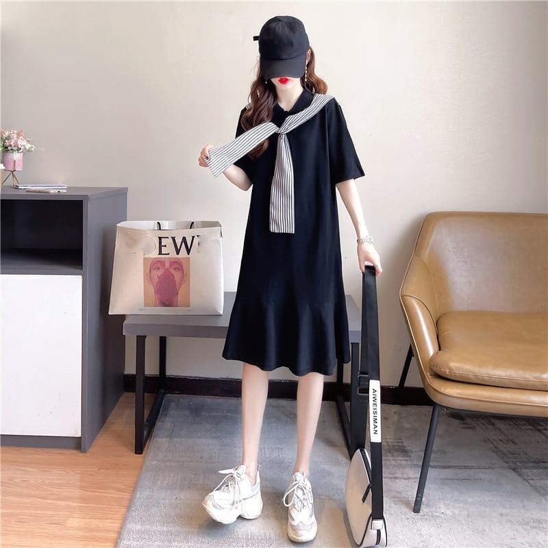 今季大好評 切り替え 美感いっぱい Tシャツ カットソー ワンピース＜S-3220＞